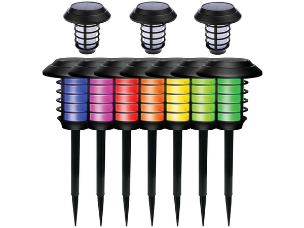 Záhradná lampa solárna baterka lampáš rgb diaľkové ovládanie