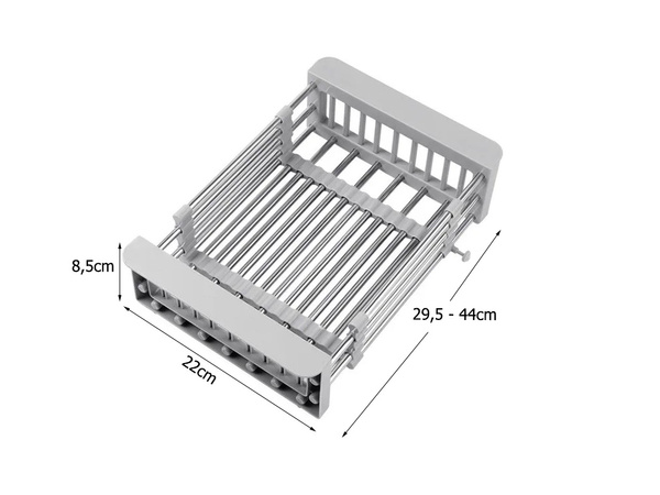 Draining board for sink telescopic vegetable fruit basket