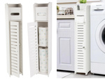 Bathroom cabinet paper organiser shelf