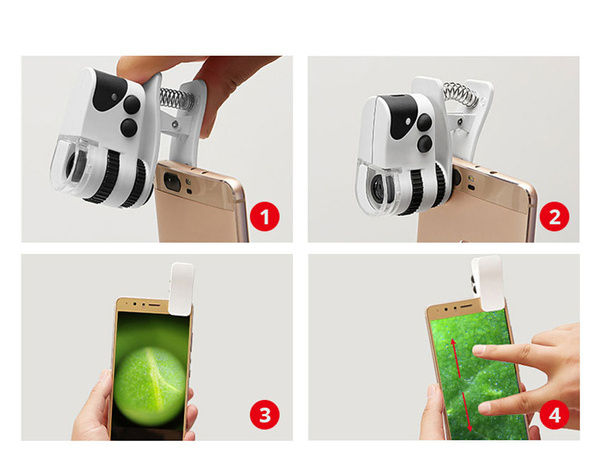 Mini mikroskop s telefonním objektivem se zoomem 60x