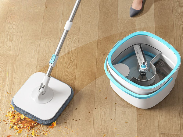 Mop obrotowy 360° z wiadrem turbo wiadro rotacyjne zestaw 2 x mikrofibra