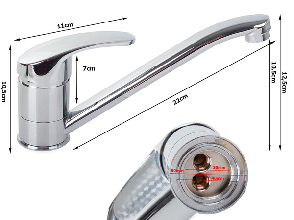 Mitigeur de cuisine chrome long