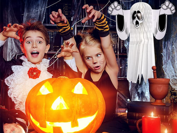 Obesek iz papirja za duhove halloween duh 3d zložen papirni okrasek