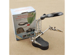Magnifying glass third hand handle led illumination