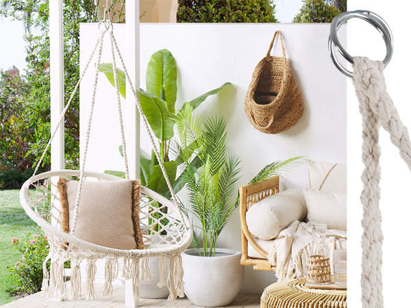 Dārza šūpoles stārķa ligzda karājas krēsls boho 80cm