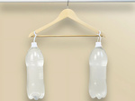 3x lacquered wood holder for clothing wood holders set