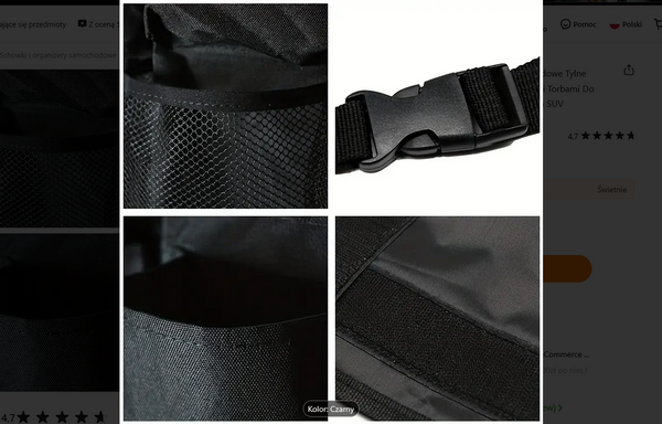 Organizér na operadlo autosedačky s vreckami