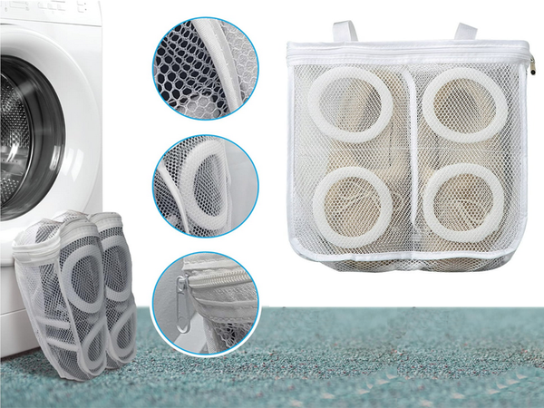 Pochette en filet pour le lavage des chaussures d'enfants avec fermeture à glissière spacieuse