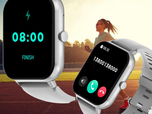 Okosóra női férfi gumiszíj sport Bluetooth hívások szürke