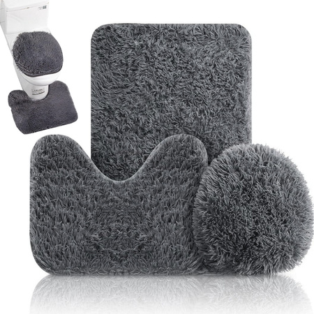 Bathroom mats set of 3 parts 3in1 anti-slip fast drying