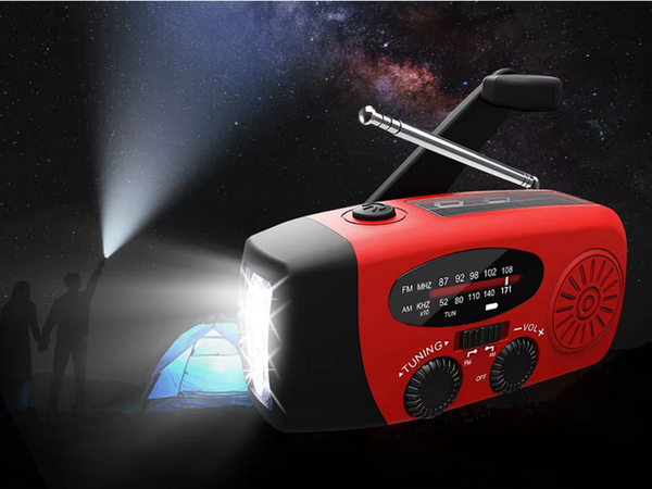 Radio torch rechargeable solar dynamo crank powerbank usb emergency