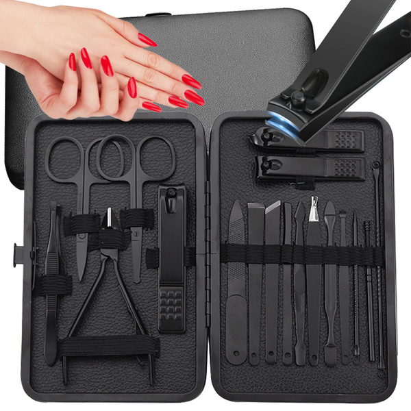 Set de uñas estuche de manicura pedicura estuche alicates 18 piezas
