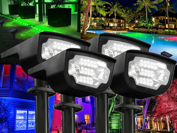 Solar garten lampe angetrieben led lampe farben