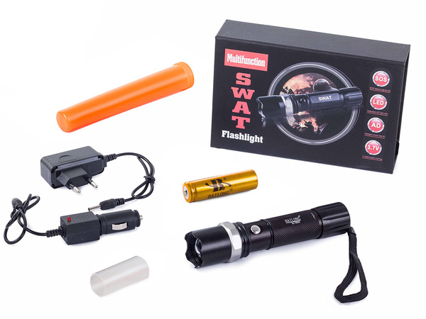 Bailong taktikaline led-torch zoom xp-e aku xp-e laetav aku