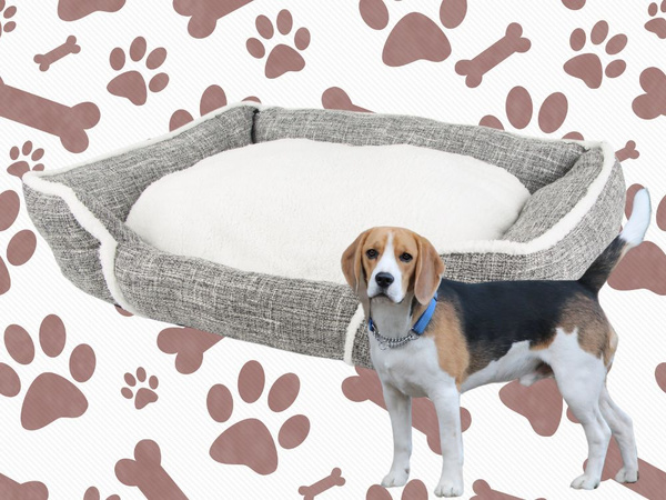 Suņu gulta mīksta, ērta, pūkaina gulta ar spilvena izmēru m