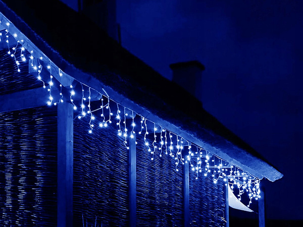 Fényfüggöny 300 led hideg fehér 10m kombinált karácsonyfa fényfüzér füzérrel