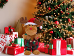 Villancico bailando cantando reno de navidad peluche de navidad