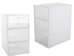 Shoe organiser box container with lid folding modular cabinet footwear