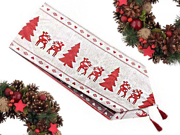 Kalėdų stalo bėgikas kalėdų staltiesė kalėdų išvakarės