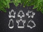 Baking tray 6 pieces christmas gingerbread men set steel