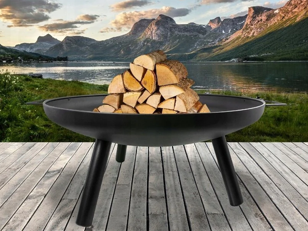 Palenisko ogrodowe duże trójnóg stojak ruszt wiszący grill ognisko węgiel