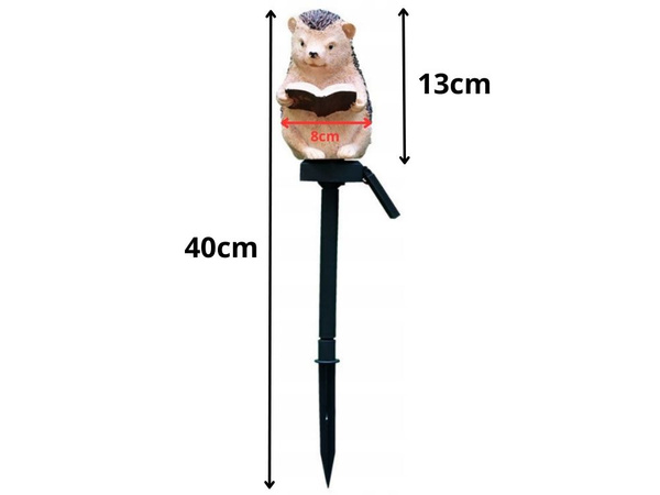 SOLAR LED LAMP WITH TWILIGHT SENSOR GARDEN HEDGEHOG DECORATIVE HEDGEHOG