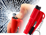 Life safety hammer key ring knife