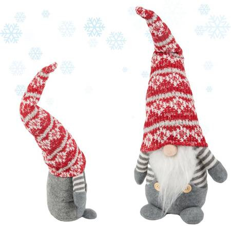 Crăciun GHOST Gnom gri cu barbă de pom de Crăciun 38cm moale