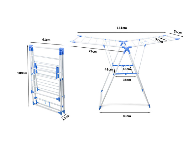 Veļas žāvētājs veļas drēbēm 2 līmeņu liels