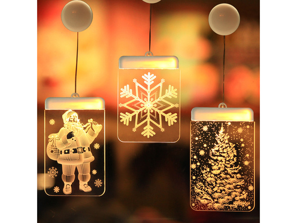 3d glasmalerei fenster dekoration weihnachten lichter