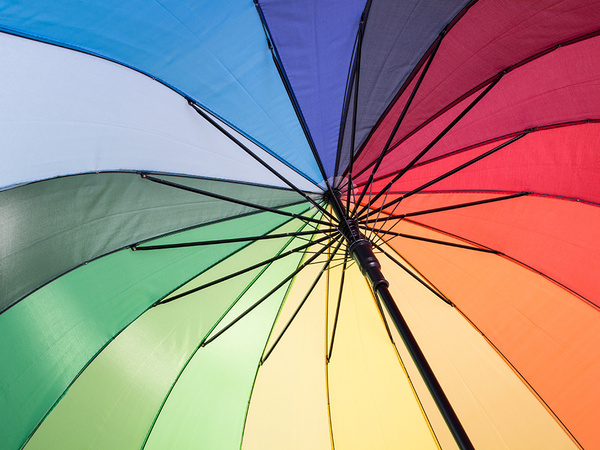 Large umbrella rainbow umbrella sturdy automatic