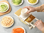 Răzătoare manuală pentru legume, feliator multifuncțional cu 6 lame