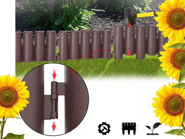Vallado de jardín palisada 215cm 8 elem.