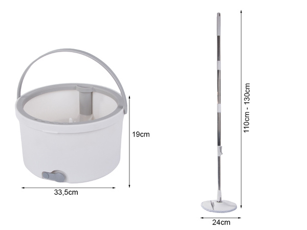 Mop rotativ 360 rotație set găleată 2x tampoane din microfibră