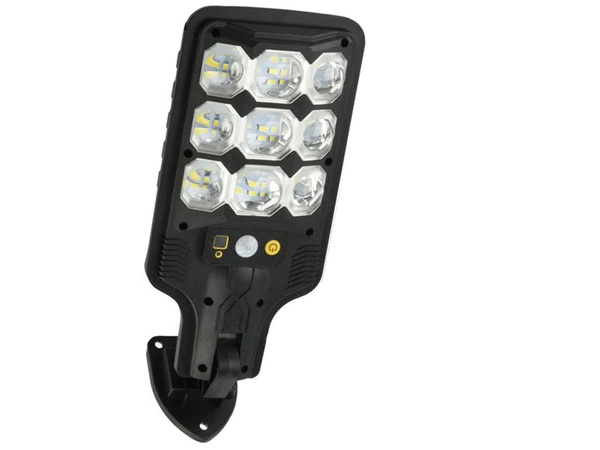 Lampadaire solaire à leds pour l'extérieur avec détecteur de mouvement et de crépuscule + télécommande