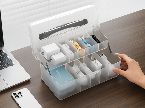 Organiseur pour câbles et chargeurs électroniques boîte à outils de pêche