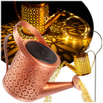 DECORATIVE SOLAR LED LANTERN GARDEN WATERING CAN GARLAND TWILIGHT SENSOR
