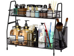 Estante de cocina altillo organizador de cocina de dos pisos con cesta