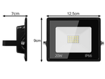 Projecteur halogène led 20w 6000k extérieur étanche ip66