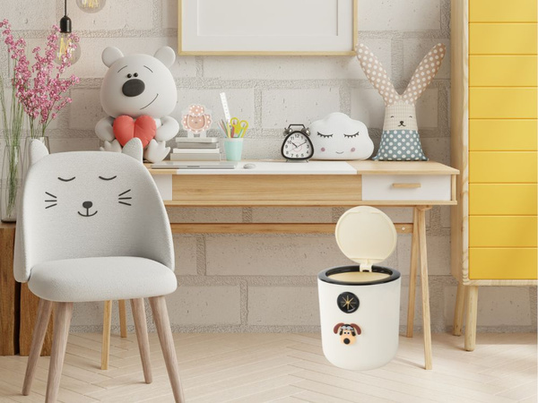 Mini šiukšliadėžė šuniui vaikų kambaryje 2l spustelėkite mažas patogus