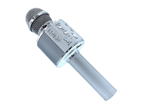 Microfono inalambrico bluetooth karaoke altavoz redondo con estuche varios modos