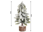 Artificial christmas tree snow small decorative desk on trunk thick snowy