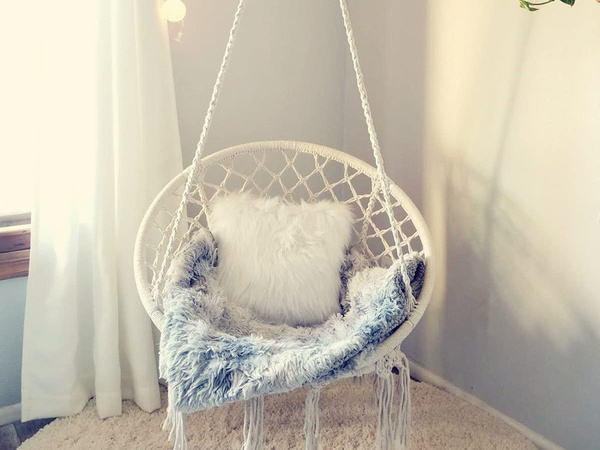 Vrtna gugalnica štorkljino gnezdo viseči stol boho 80cm