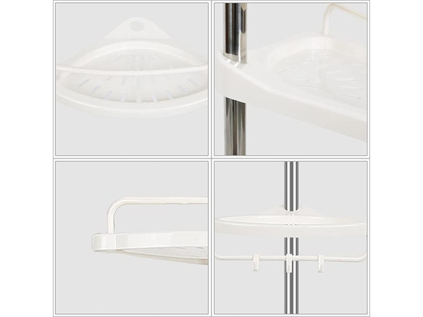 Fürdőszoba sarok polc kád zuhanyzó teleszkópos fehér polc 4 szintes