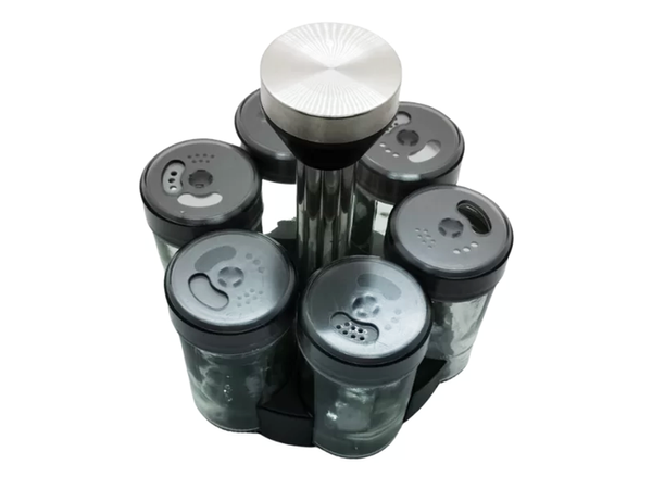 Gewürzorganisator rotierende glasbehälter 6 stück gewürzsalz