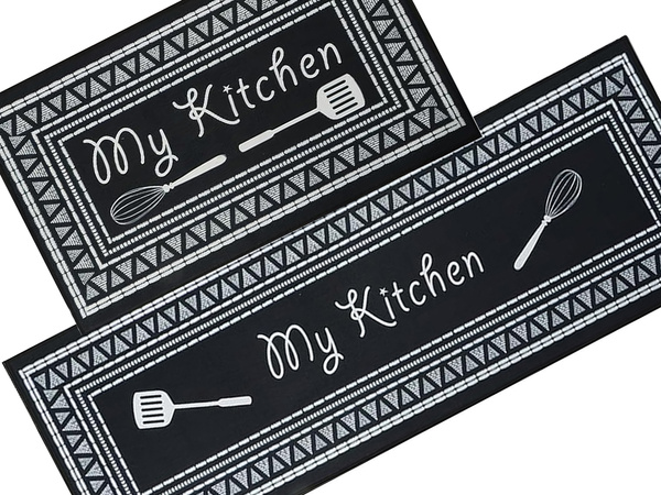 Kitchen decorative rug kit 2 pcs. Kitchen patterns rug