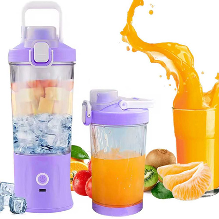 Smoothie blenderis, pārnēsājams, bezvadu USB ledus smalcinātājs, violets