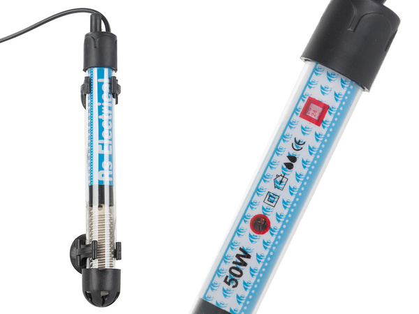 Akvarijní ohřívač 50w regulace teploty termostat účinný 50l ohřev