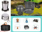 Camping cookware set kemping kettle frying pan 18in1