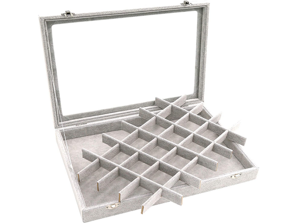 Jewellery box organiser display suede